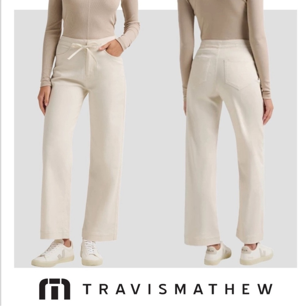 Travis Mathew Women's Wide Leg Cream Pants